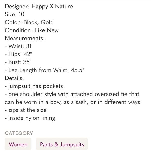 Happy X Nature Happyxnature Jumpsuit size 10 Kate Hudson - Picture 5 of 5